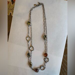 Elegant Silver and Gold-Toned Necklace
